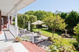 Backyard with Fountain at 117 Phillips Landing Drive- Home For Sale in Morehead City, NC