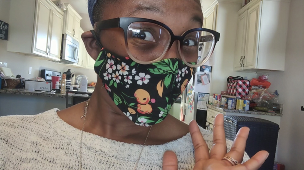 DIY face masks provided by a local teacher