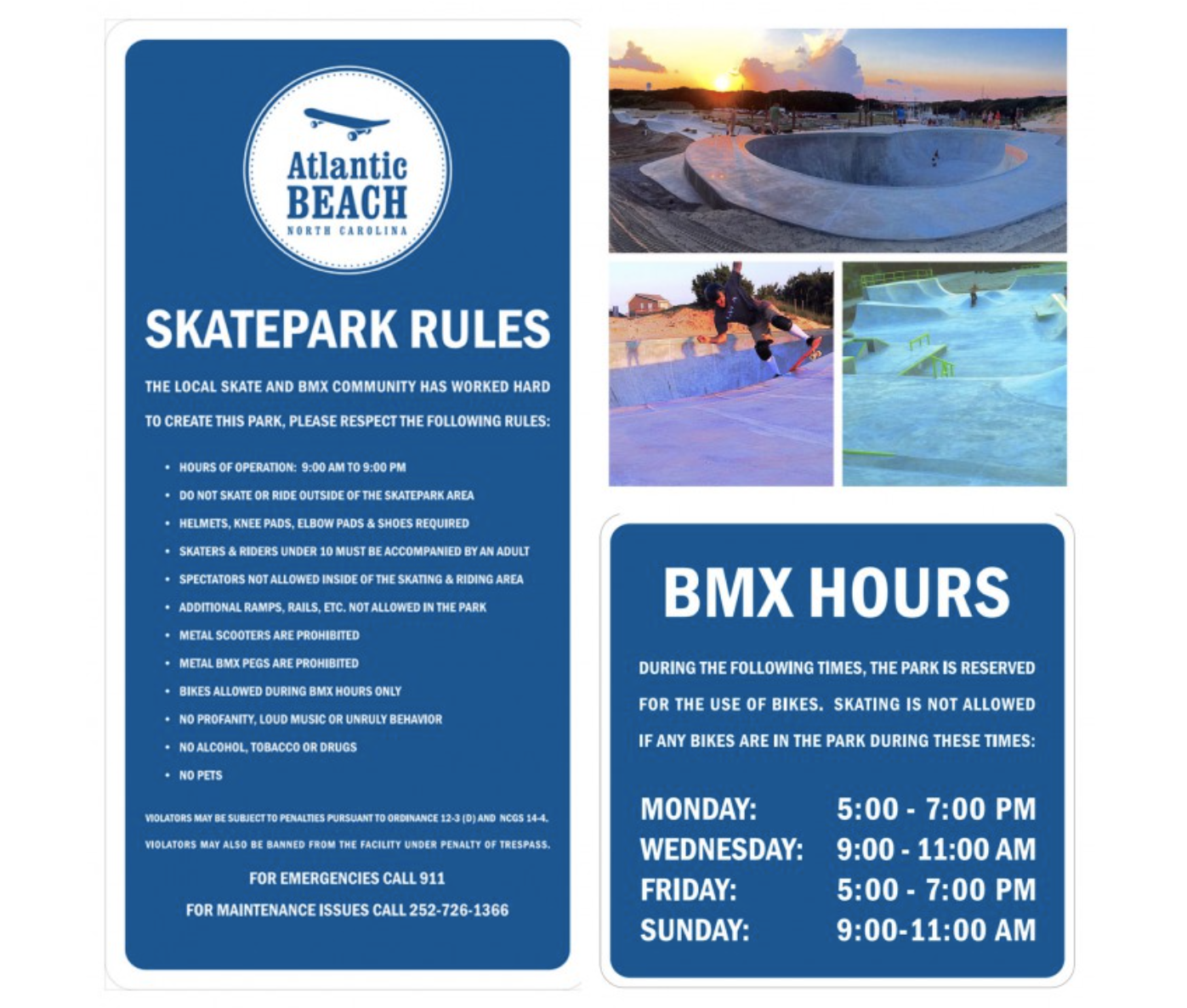 Skate Park Rules, AB skate park rules