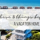 Photo of vacation homes in North Carolina with text overlay over image