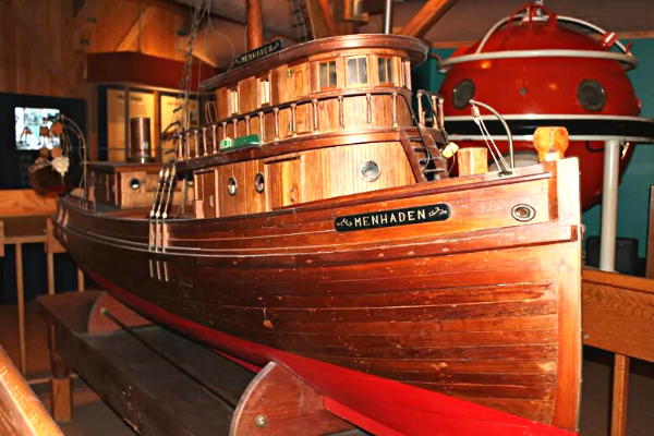 Wooden MenhadenmShip at the NC Maritime Museum