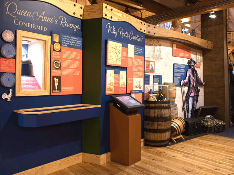 Display of artifacts from the Queen Anne's Revenge
