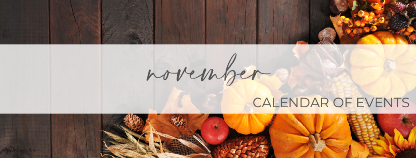 2022 November Calendar of Events
