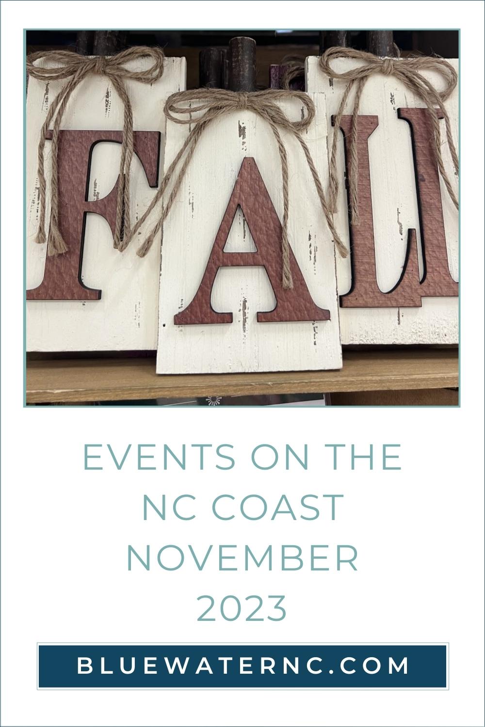 Events on the NC coast November 2023 pin